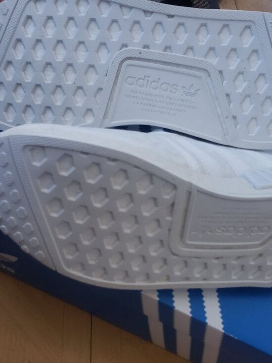 Adidas White Velvet with Silver Hardware on Heels with Asian Writing Size 9 1/2 main image 4